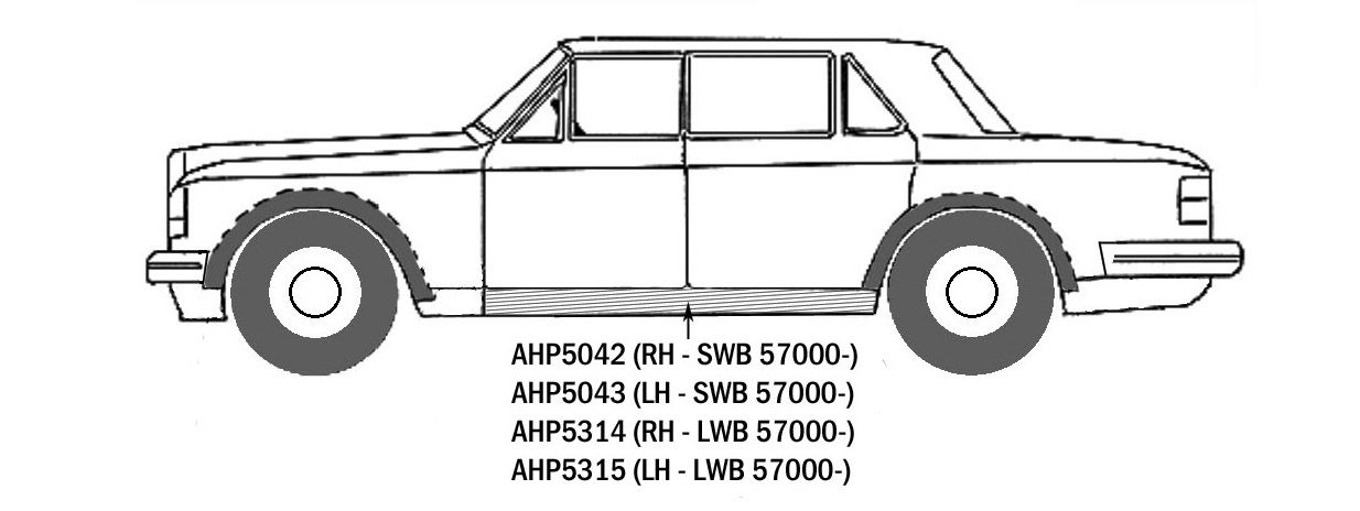 Outer Rocker Panels (From VIN 57001)