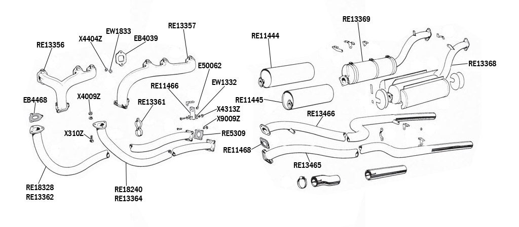 MkVI (From B2MD), R Type & Silver Dawn Twin Exhaust Components