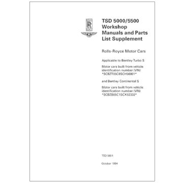 BENTLEY TURBO S/CONTINENTAL S PARTS & WORKSHOP MANUAL SUPPLEMENT (1995) (TSD5601DL)